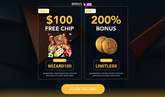 Brango casino $100 free chip